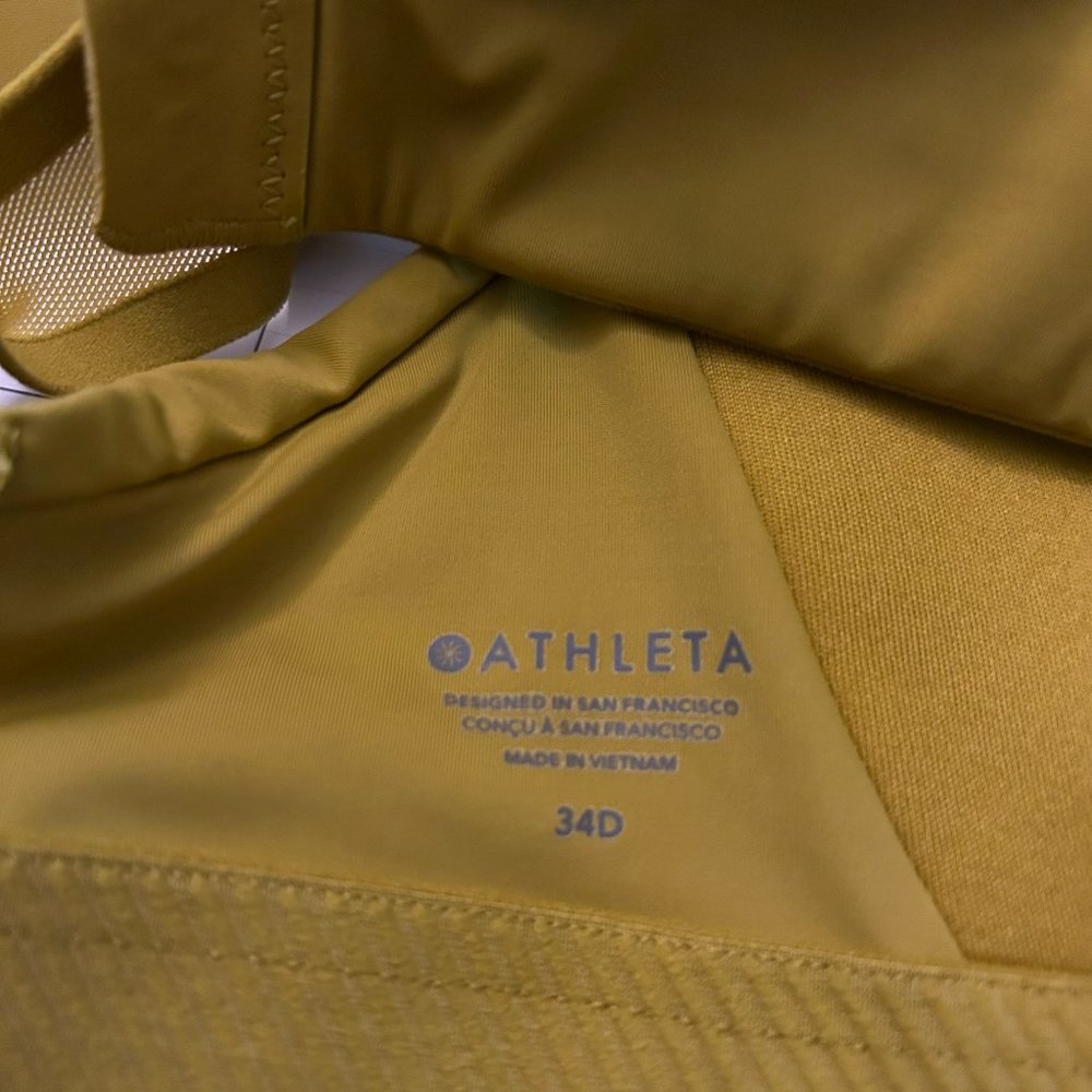 Athleta High Impact Sports Bra - army green/mustard